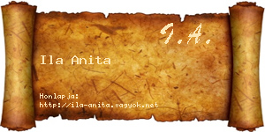 Ila Anita névjegykártya